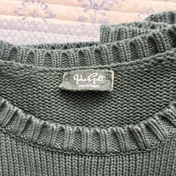 John Galt Forest Green Brianna Cotton Sweater - Picture 6 of 6